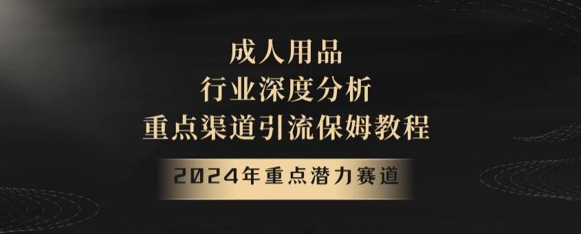 2024年重点潜力赛道，成人用品行业深度分析，重点渠道引流保姆教程【揭秘】 - 创享网-创享网