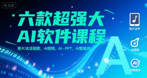 六款超强大AI软件课程，照片说话唱歌，4I视频，AI-PPT，AI智能体 - 创享网-创享网