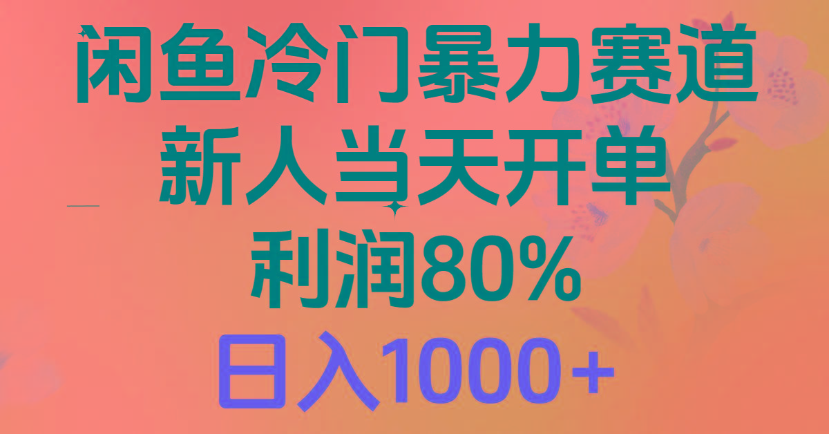2024闲鱼冷门暴力赛道，新人当天开单，利润80%，日入1000+ - 创享网-创享网