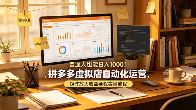 普通人也能日入 1000！拼多多虚拟店自动化运营，矩阵放大收益全程实操流程 - 创享网-创享网