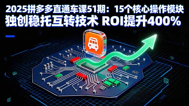 2025拼多多直通车课51期：15个核心操作模块 独创稳托互转技术 ROI提升400% - 创享网-创享网