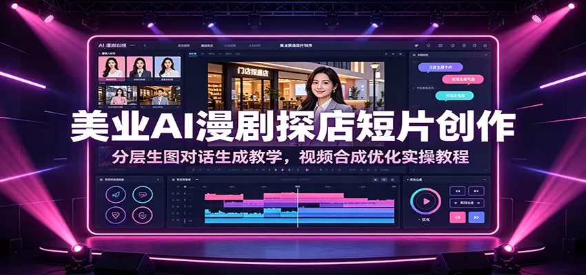 美业AI漫剧探店短片实操课|分层生图·对话生成·视频合成优化