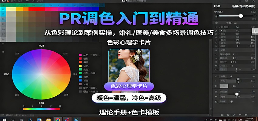 PR调色入门到精通：从色彩理论到案例实操，婚礼/医美/美食多场景调色技巧 - 创享网-创享网