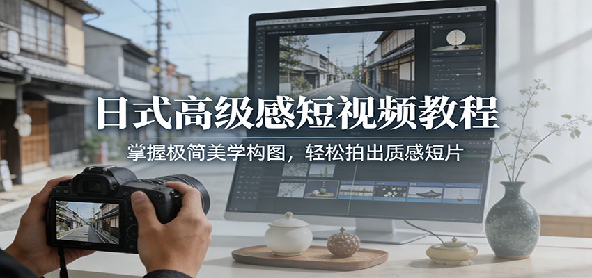日式高级感短视频教程：掌握极简美学构图，轻松拍出质感短片 - 创享网-创享网