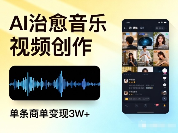 AI做治愈音乐视频,多平台投稿,单条商单变现3W+-创享网