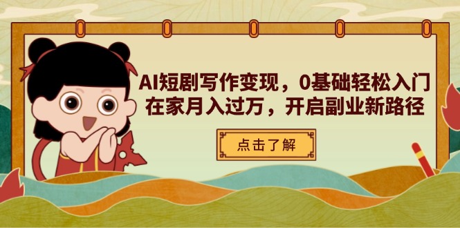 AI短剧写作变现，0基础轻松入门，在家月入过万，开启副业新路径 - 创享网-创享网