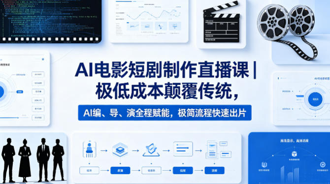 AI电影短剧制作直播课｜极低成本颠覆传统，AI编、导、演全程赋能，极简流程快速出片-创享网