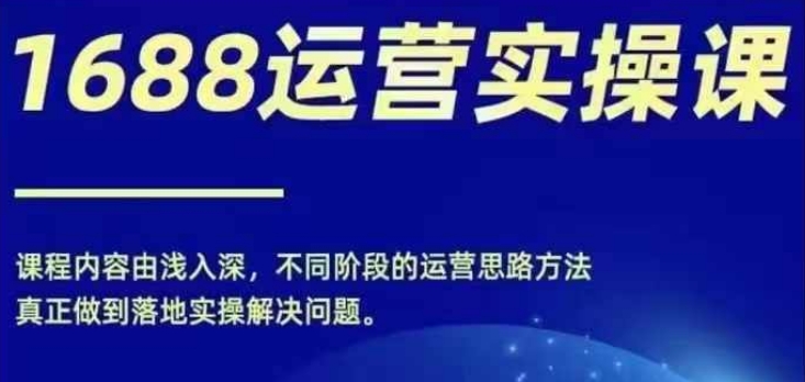 1688实操运营课，零基础学会1688实操运营，电商年入百万不是梦 - 创享网-创享网