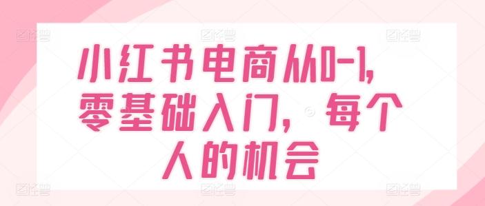 小红书电商从0-1，零基础入门，每个人的机会 - 创享网-创享网