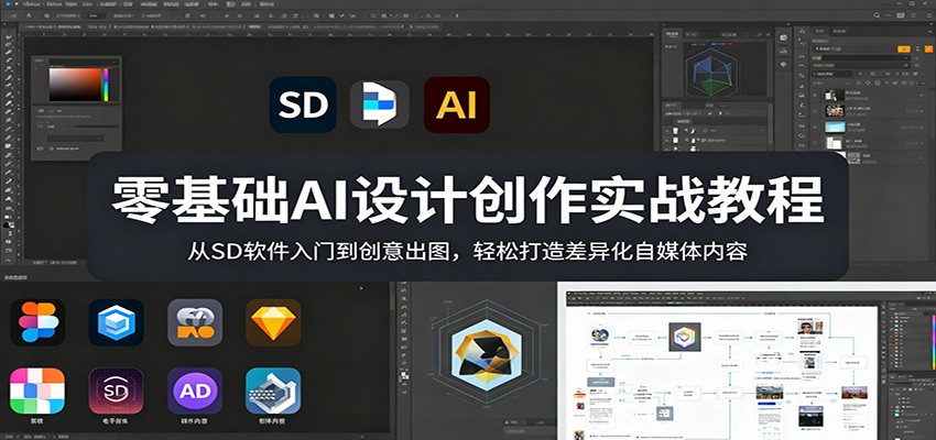 零基础AI设计创作实战教程：从SD软件入门到创意出图，轻松打造差异化自媒体内容-创享网