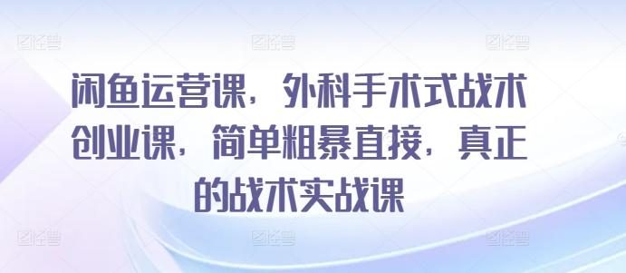 闲鱼运营课，外科手术式战术创业课，简单粗暴直接，真正的战术实战课 - 创享网-创享网