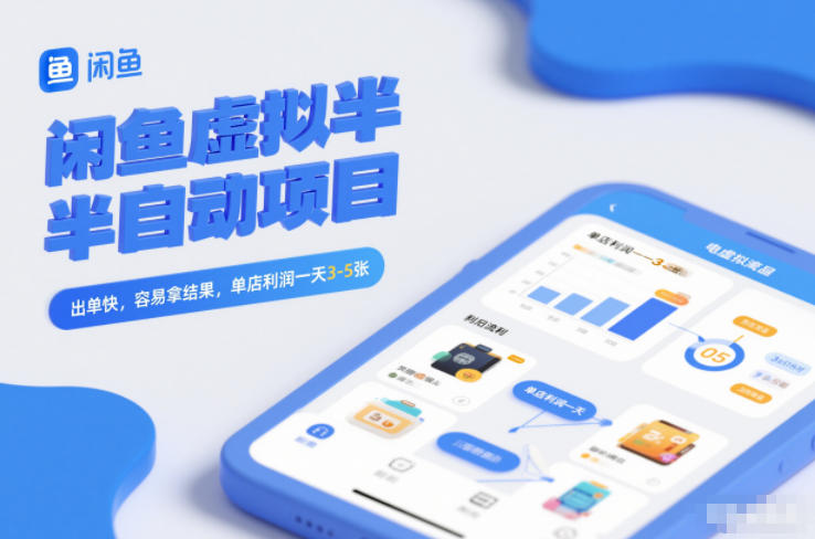 闲鱼虚拟半自动项目，出单快，容易拿结果，单店利润一天3-5张-创享网