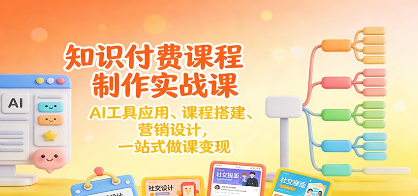知识付费课程制作实战课：AI工具应用 、课程搭建、营销设计，一站式做课变现-创享网