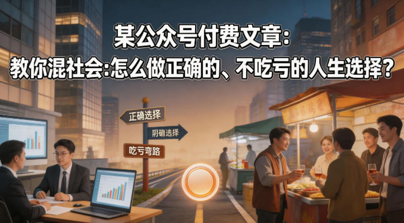 某公众号付费文章：教你混社会：怎么做正确的、不吃亏的人生选择？ - 创享网-创享网