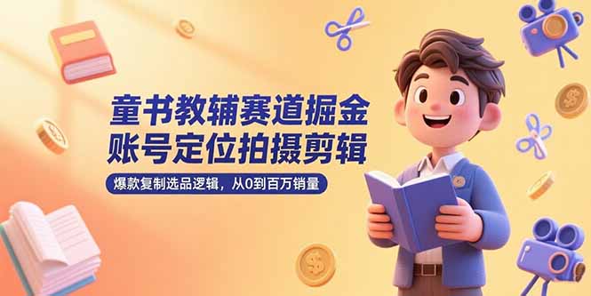 童书教辅赛道掘金，账号定位拍摄剪辑，爆款复制选品逻辑，从0到百万销量 - 创享网-创享网