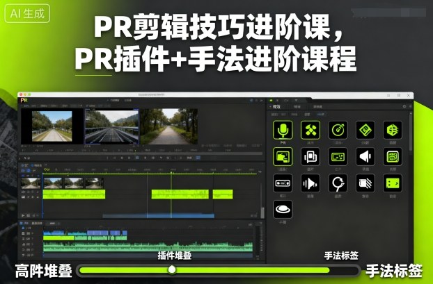 PR剪辑技巧进阶课,PR插件+手法进阶课程-创享网