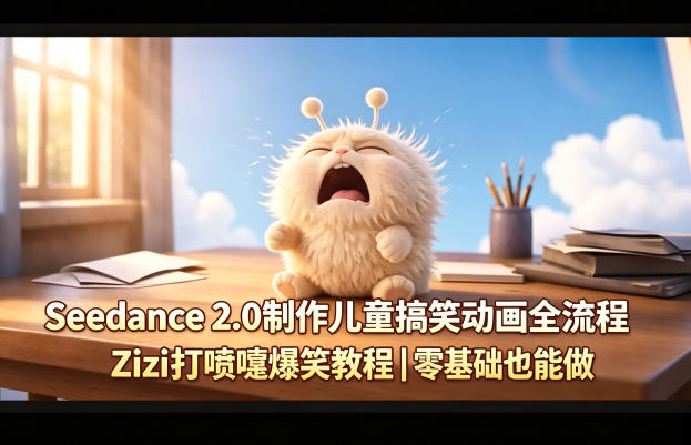 Seedance 2.0制作儿童搞笑动画全流程Zizi打喷嚏爆笑教程｜零基础也能做-创享网