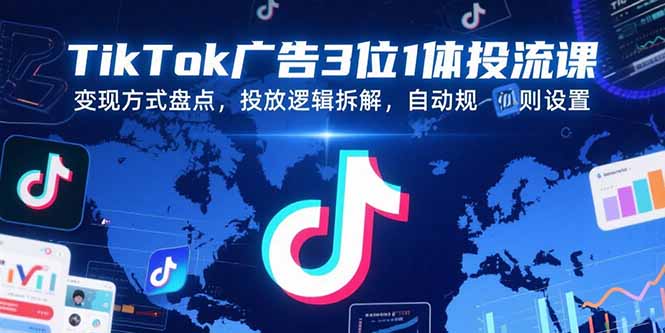TikTok广告3位1体投流课，变现方式盘点，投放逻辑拆解，自动规则设置 - 创享网-创享网