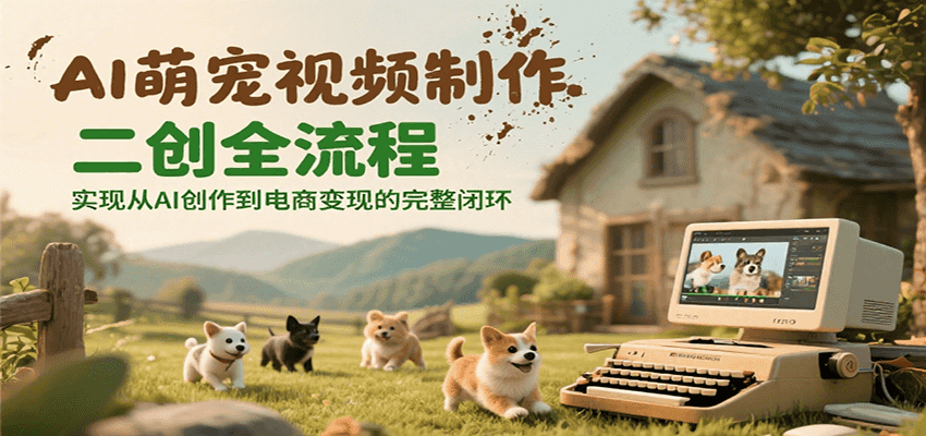 AI萌宠视频制作二创全流程，实现从AI创作到电商变现的完整闭环 - 创享网-创享网