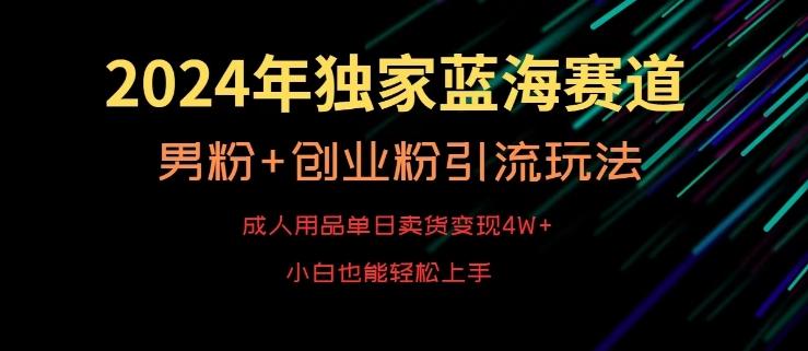 2024年独家蓝海赛道，成人用品单日卖货变现4W+，男粉+创业粉引流玩法，不愁搞不到流量【揭秘】 - 创享网-创享网