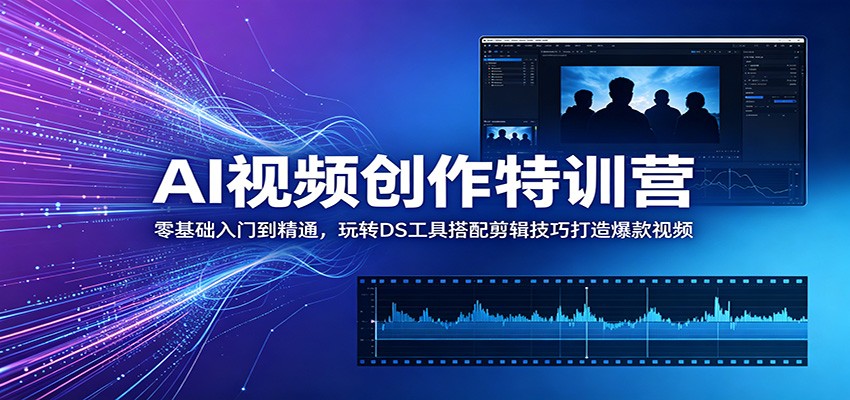 AI视频创作特训营：零基础入门到精通，玩转DS工具搭配剪辑技巧打造爆款视频-创享网