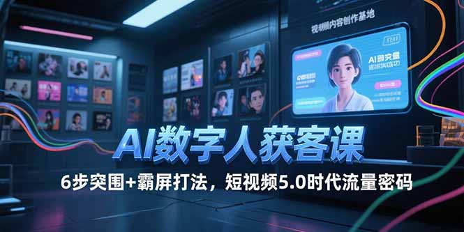 AI数字人获客课，6步突围+霸屏打法，短视频5.0时代流量密码 - 创享网-创享网