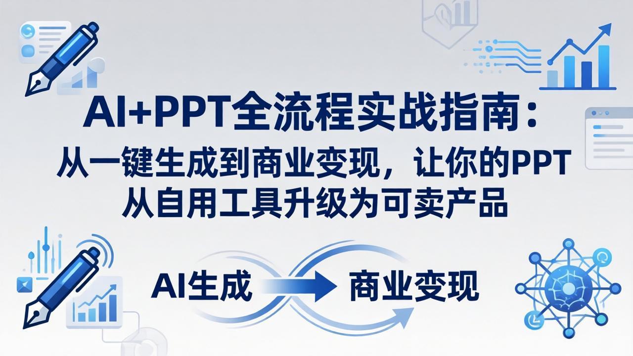 AI+PPT全流程实战指南-更新4月21：从一键生成到商业变现，让你的PPT从自用工具升级为可卖产品-创享网