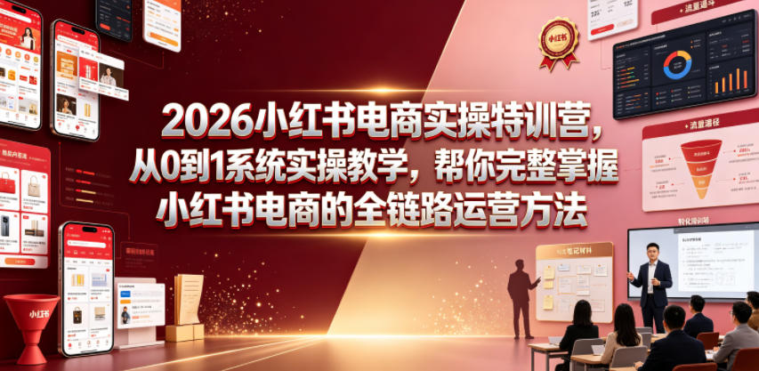 2026小红书电商实操特训营，从0到1系统实操教学，帮你完整掌握小红书电商的全链路运营方法 - 创享网-创享网