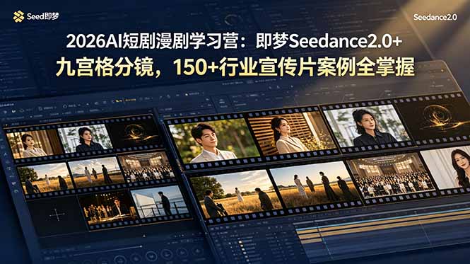 2026AI短剧漫剧学习营：即梦Seedance2.0+九宫格分镜，150+行业宣传片案例全掌握 - 创享网-创享网