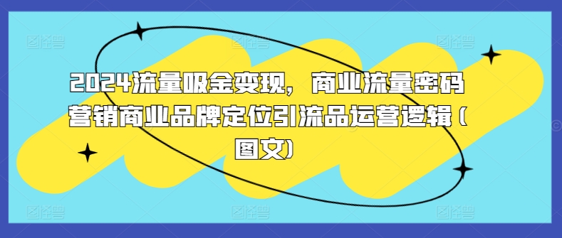 2024流量吸金变现，商业流量密码营销商业品牌定位引流品运营逻辑(图文) - 创享网-创享网