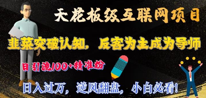 天花板级互联网项目，韭菜突破认知，反客为主成为导师，日引流100+精准粉 - 创享网-创享网