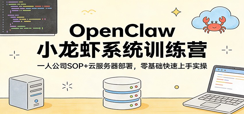 OpenClaw小龙虾系统训练营：一人公司SOP，云服务器部署，零基础快速上手实操 - 创享网-创享网