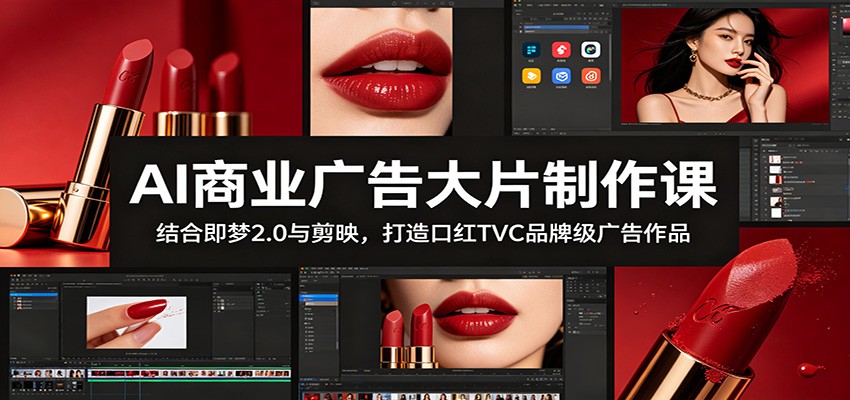 AI商业广告大片制作课：结合即梦2.0与剪映，打造口红TVC品牌级广告作品-创享网