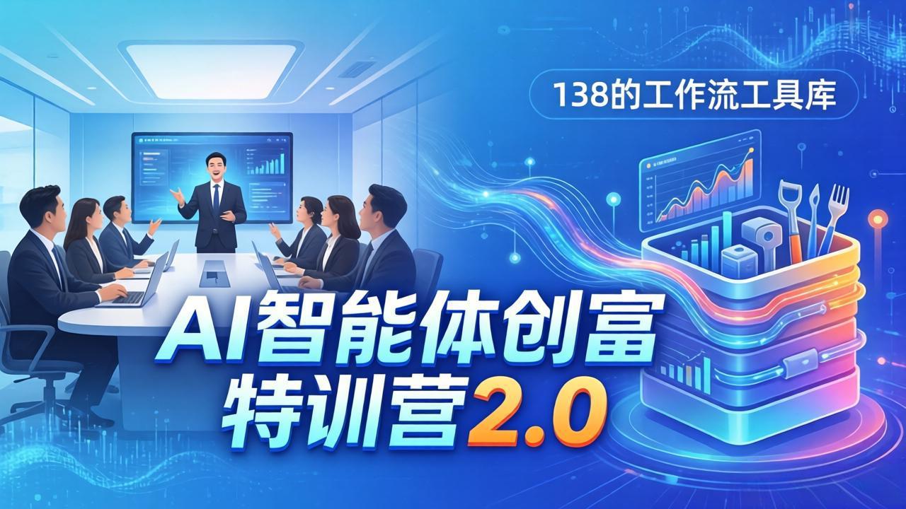 AI智能体创富训练营2.0：3天闭门直播+视频课+工具库，从0到1搭建智能体附138个工作流-创享网