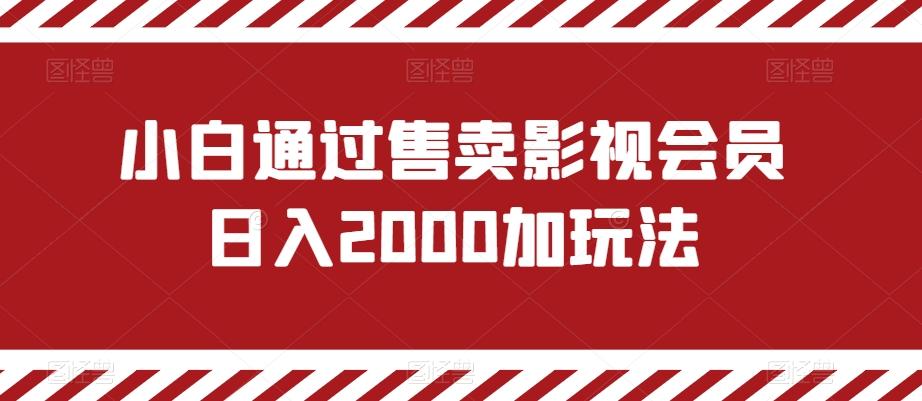 小白通过售卖影视会员日入2000加玩法 - 创享网-创享网