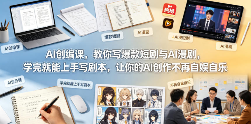AI创编课，教你写爆款短剧与AI漫剧，学完就能上手写剧本，让你的AI创作不再自娱自乐(更新0521)-创享网