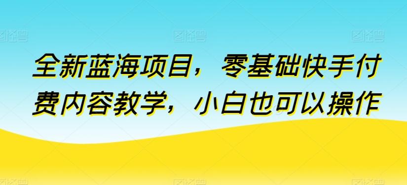 全新蓝海项目，零基础快手付费内容教学，小白也可以操作【揭秘】 - 创享网-创享网