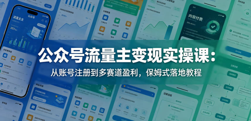 公众号流量主变现实操课：从账号注册到多赛道盈利，保姆式落地教程 - 创享网-创享网