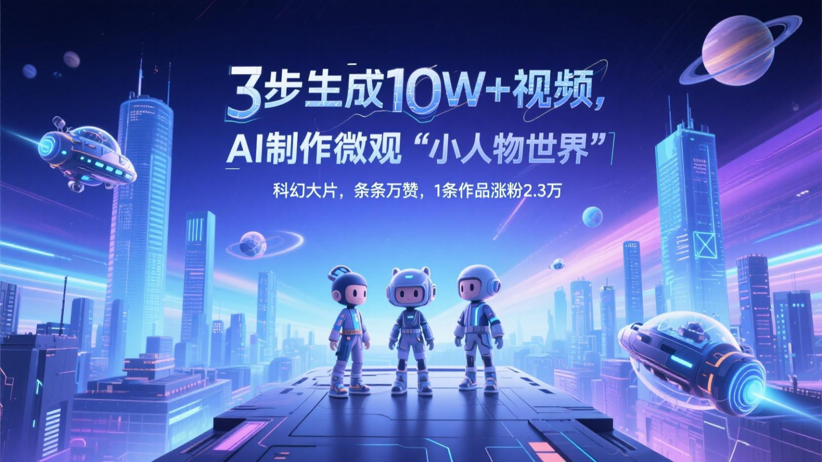 三步生成10W+视频，AI制作微观“小人物世界”科幻大片，条条万赞，1条作品涨粉2.3万 - 创享网-创享网