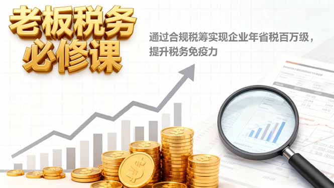 老板税务必修课,通过合规税筹实现企业年省税百万级,提升税务免疫力-创享网