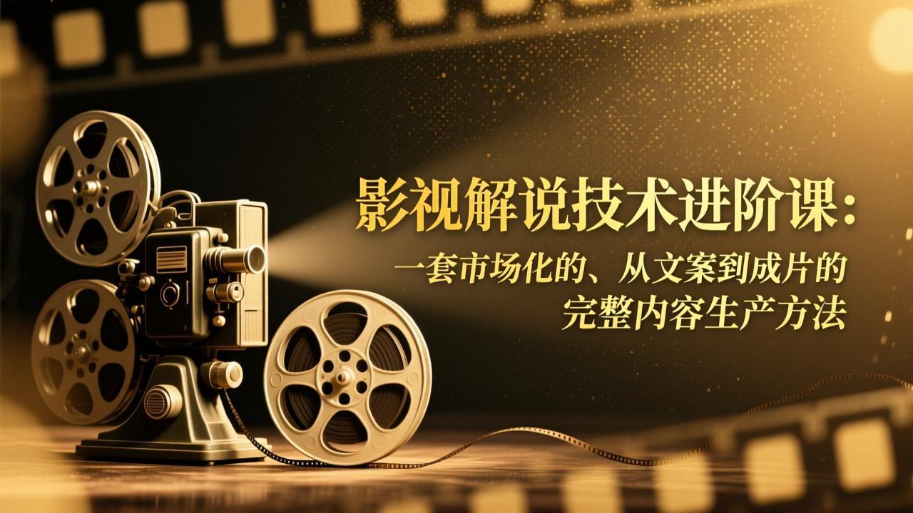 影视解说技术进阶课:一套市场化的、从文案到成片的完整内容生产方法-创享网