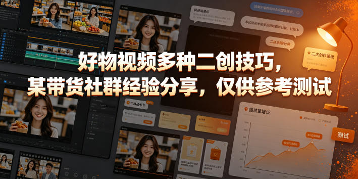 好物视频多种二创技巧，某带货社群经验分享，仅供参考测试-创享网