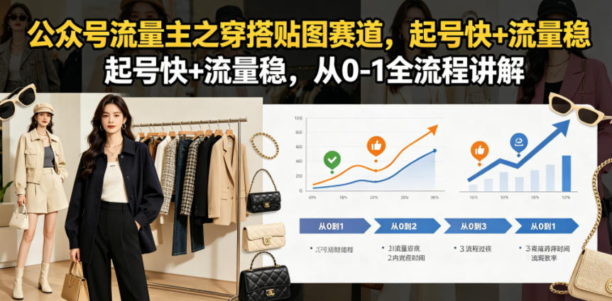 公众号流量主之穿搭贴图赛道，起号快+流量稳，从0-1全流程讲解-创享网