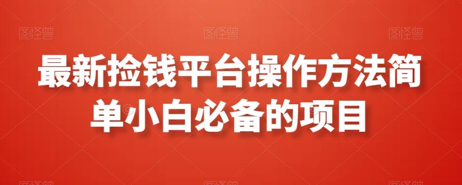 最新捡钱平台操作方法简单小白必备的项目 - 创享网-创享网