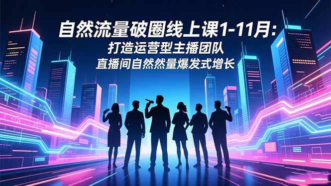 自然流量破圈线上课1-11月:打造运营型主播团队 直播间自然流量爆发式增长-创享网