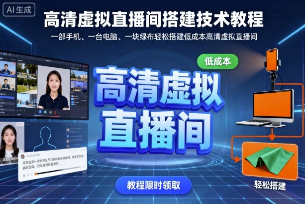 高清虚拟直播间搭建技术教程，一部手机、一台电脑、一块绿布轻松搭建低成本高清虚拟直播间 - 创享网-创享网