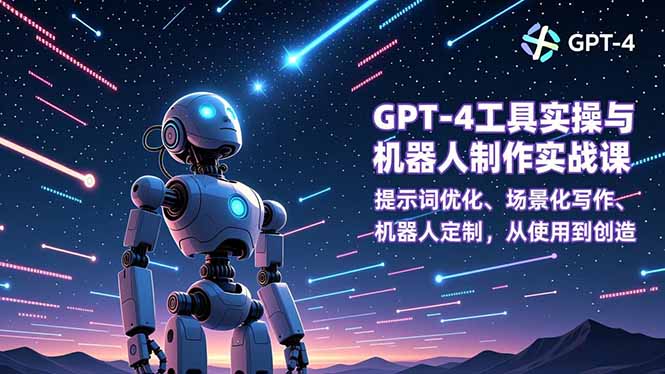 GPT-4工具实操与机器人制作实战课:提示词优化、场景化写作、机器人定制,从使用到创造-创享网