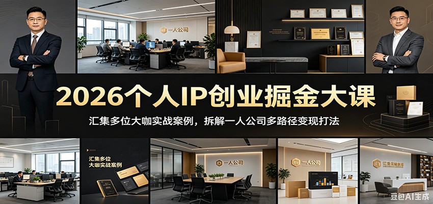 2026个人IP创业掘金大课：汇集多位大咖实战案例，拆解一人公司多路径变现打法-创享网