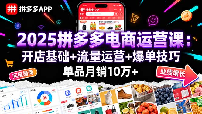 2025拼多多电商运营课：开店基础+流量运营+爆单技巧，单品月销10万+ - 创享网-创享网