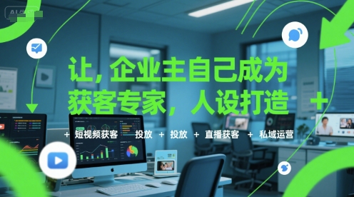 让企业主自己成为获客专家，人设打造+短视频获客+投放+直播获客+私域运营 - 创享网-创享网